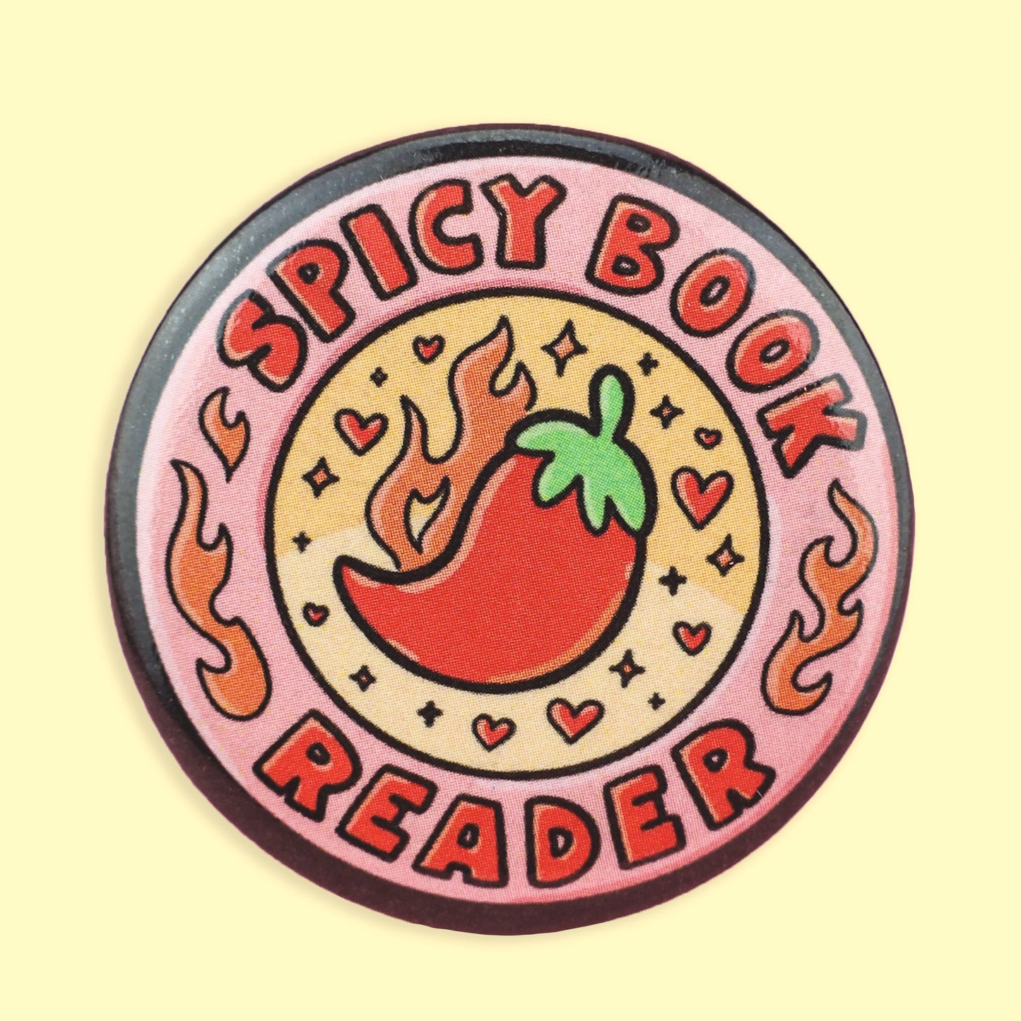 Spicy Books Romance Reader Pinback Button