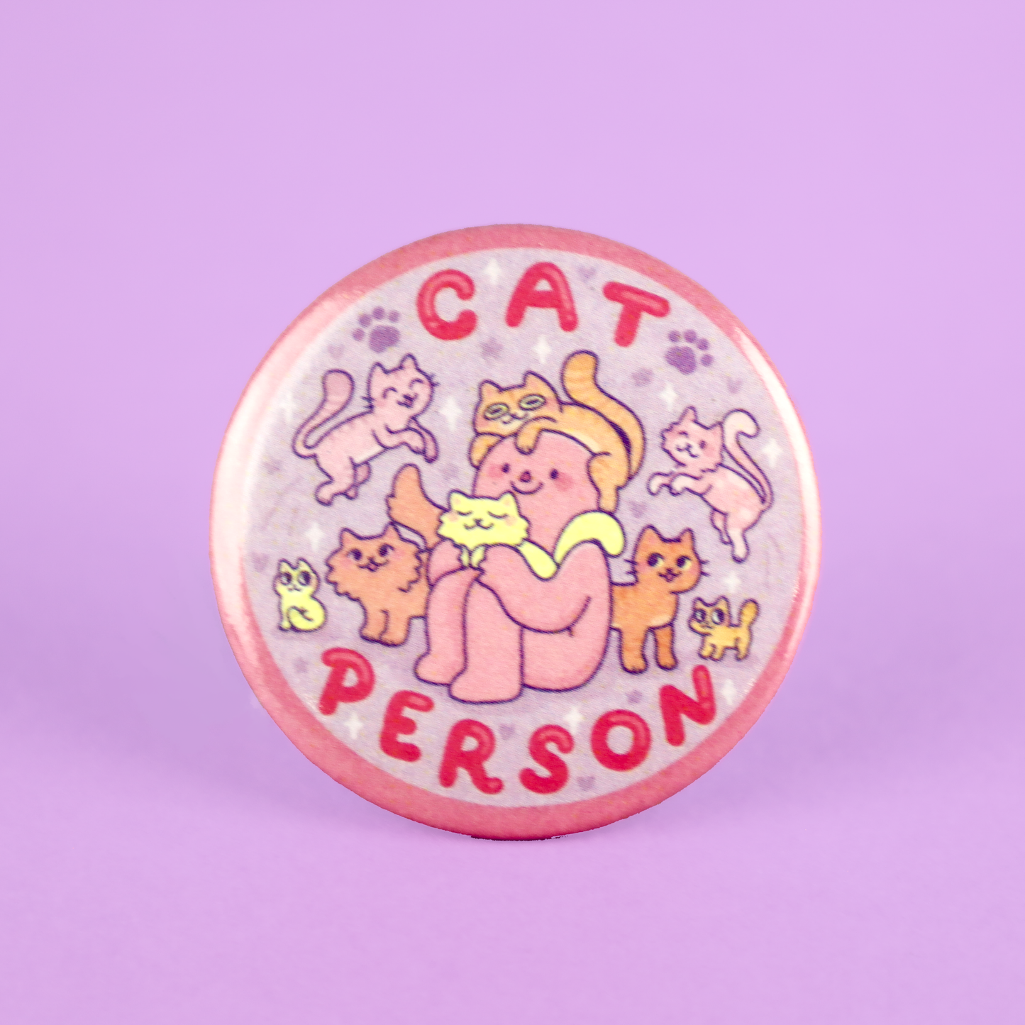 Cat Person Pinback Button