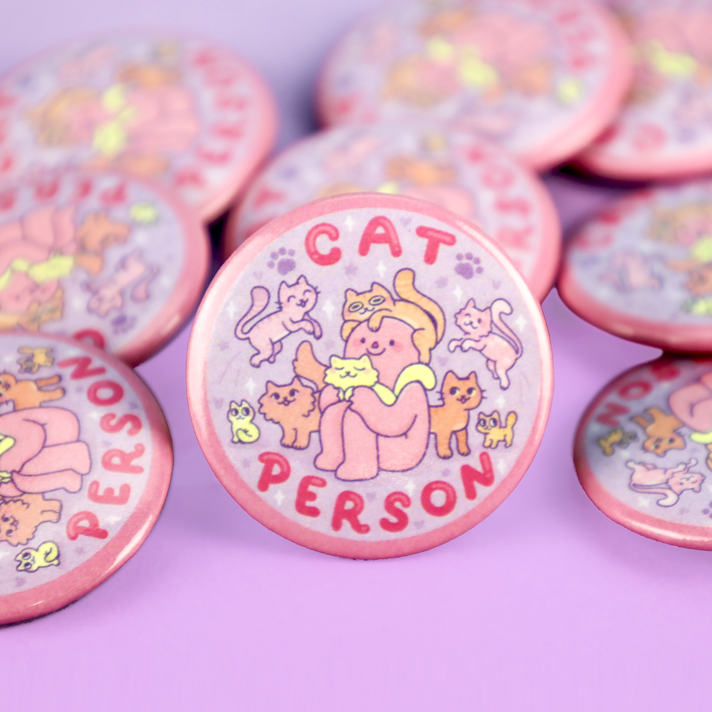 Cat Person Pinback Button