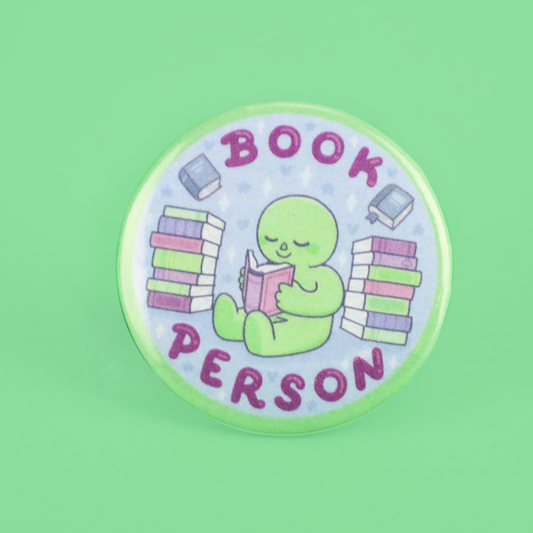 Book Person Pinback Button