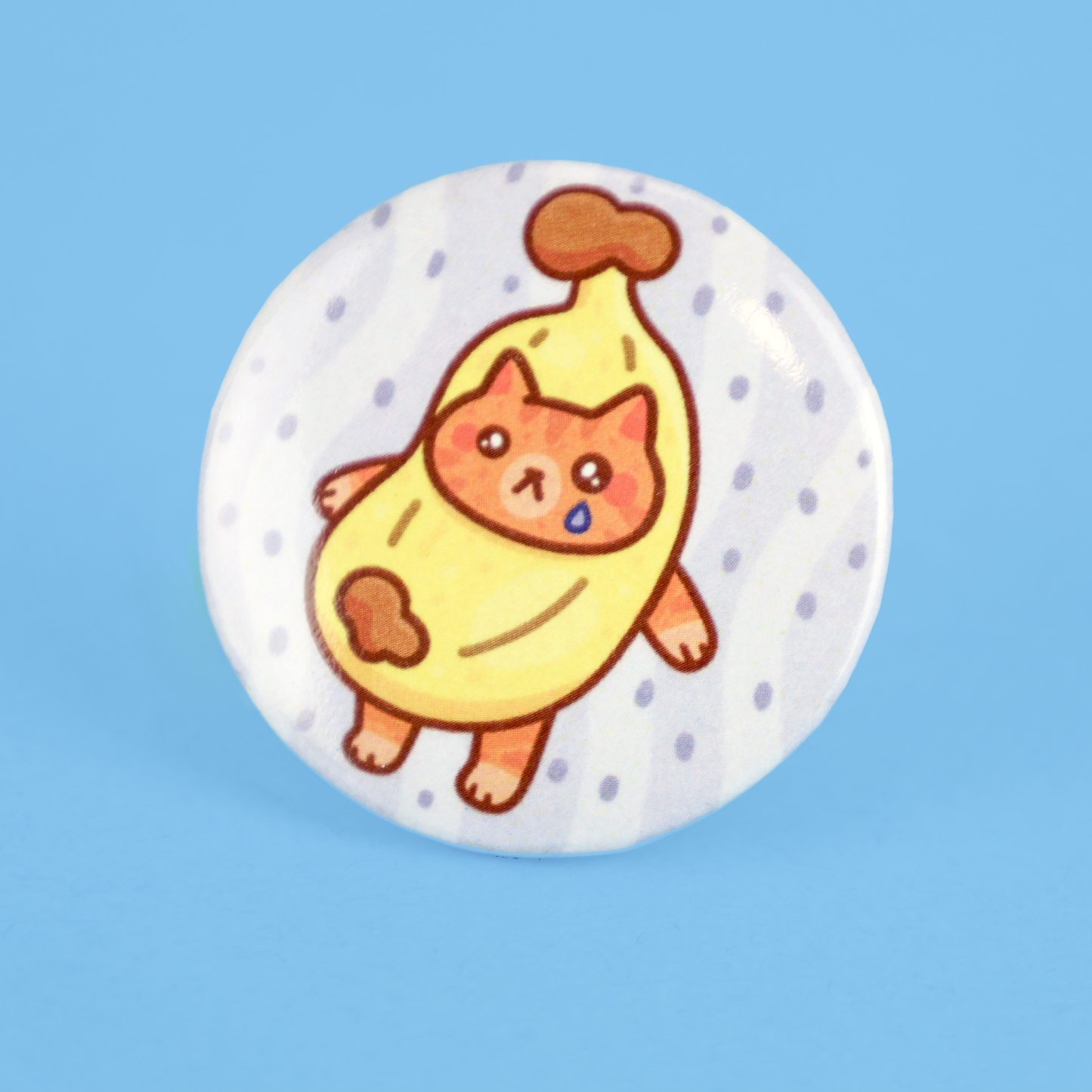Sad Banana Cat Pinback Button