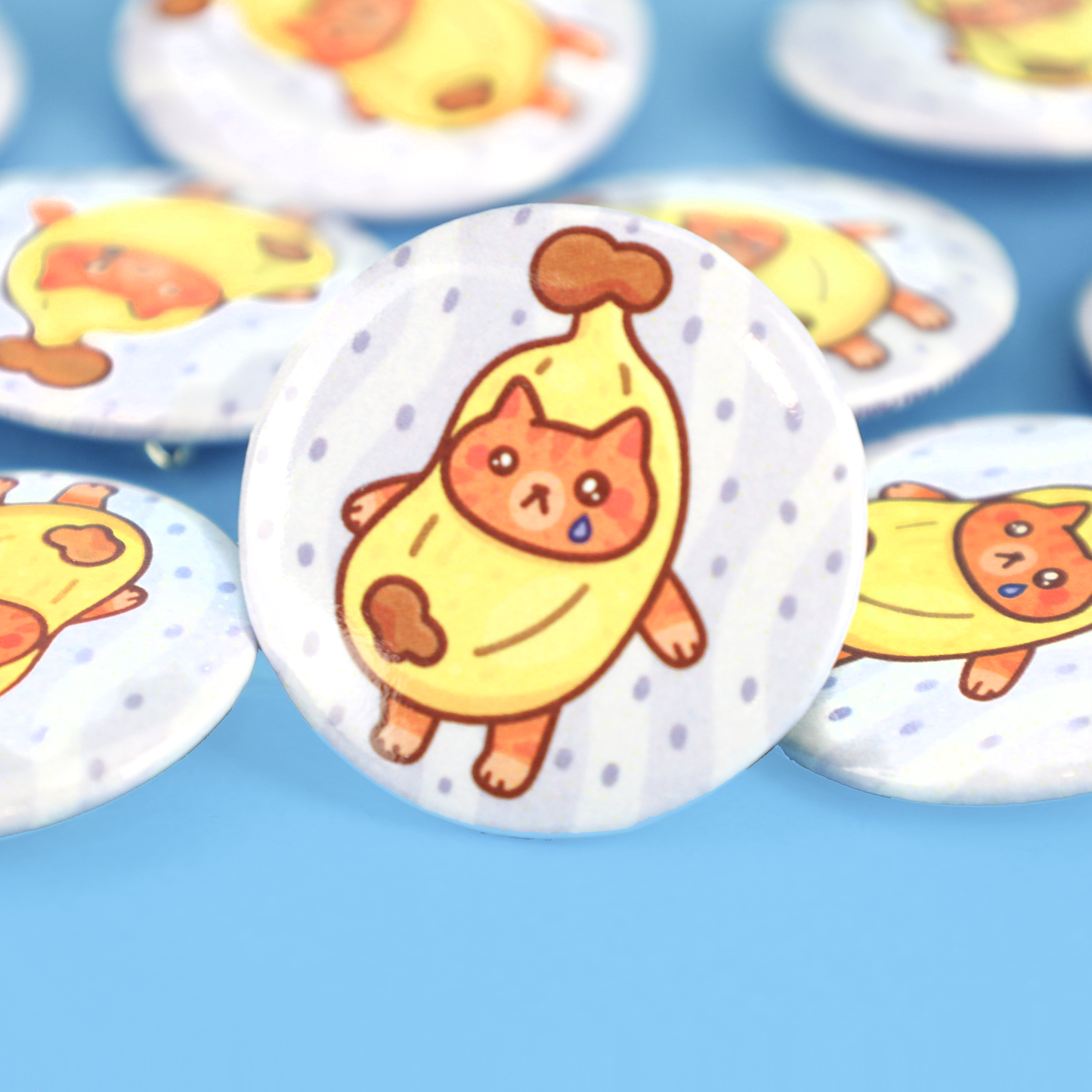 Sad Banana Cat Pinback Button