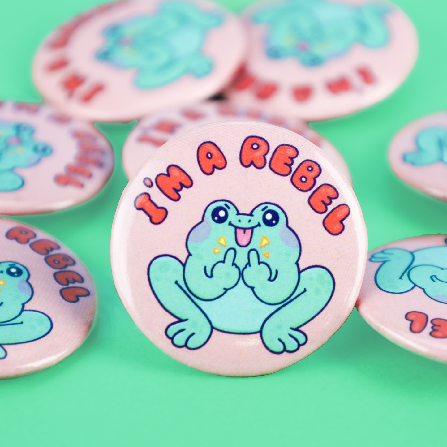 I'm A Rebel Frog Pinback Button