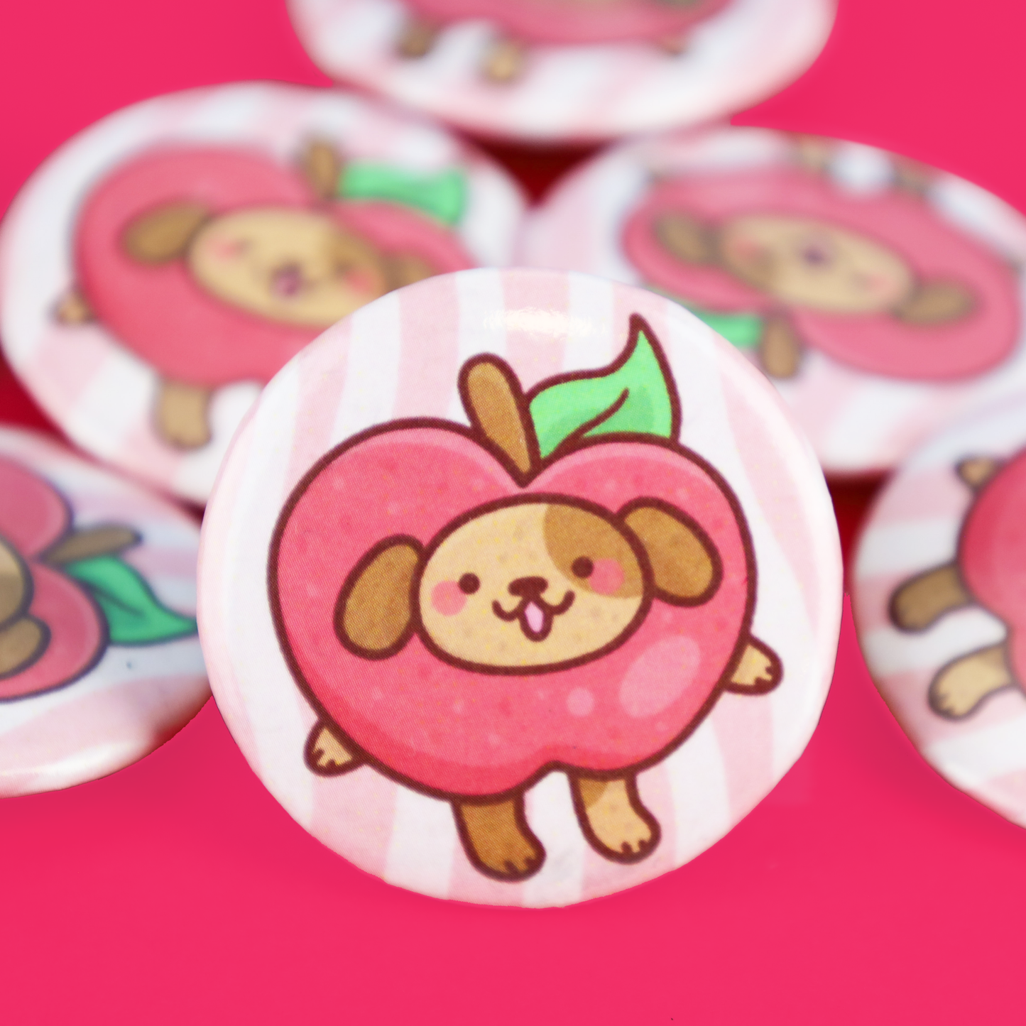 Apple Dog Pinback Button