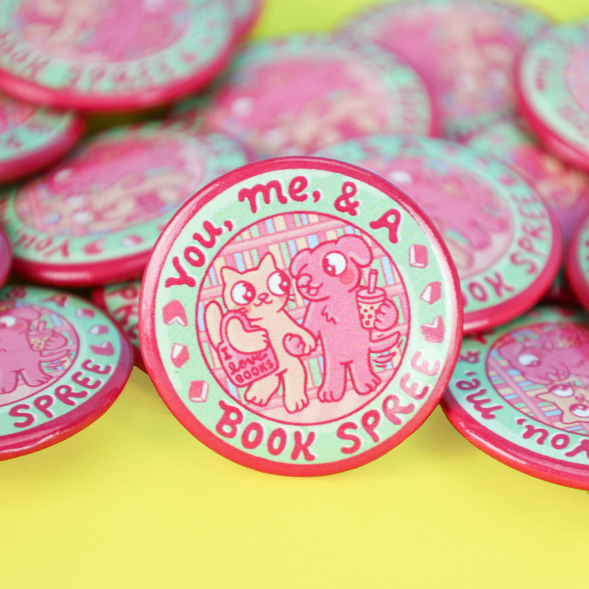 You Me And a Book Spree Pinback Button