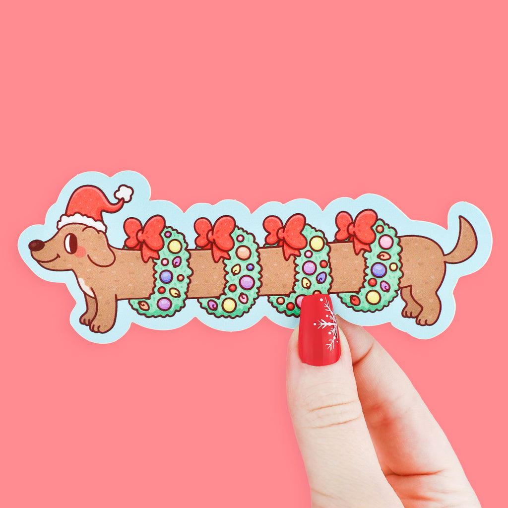 Holiday Weenie Dog Christmas Bookmark