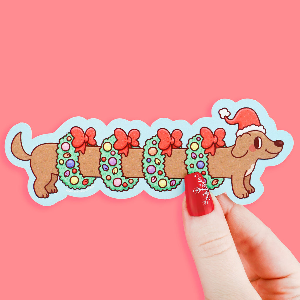 Holiday Weenie Dog Christmas Bookmark