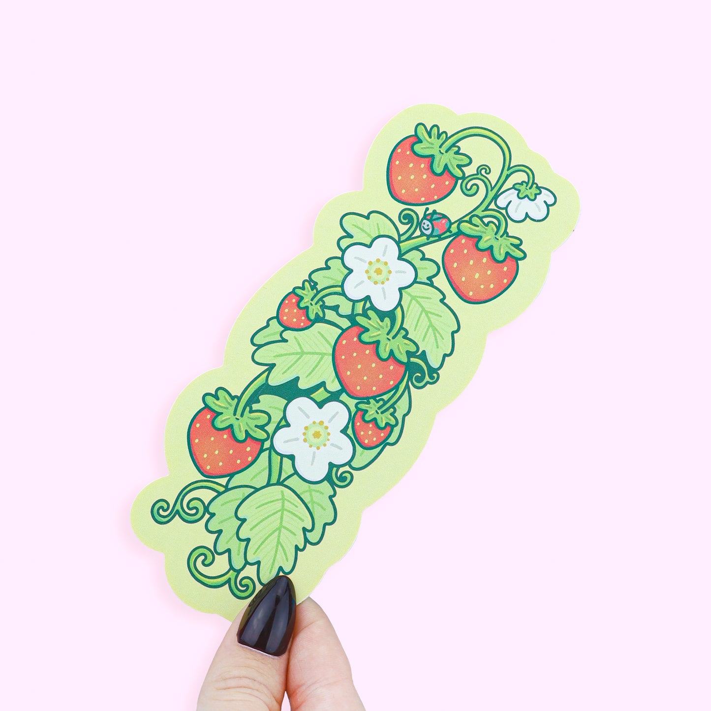 Strawberry Vine Bookmark – Cute Spring Die Cut Bookmark