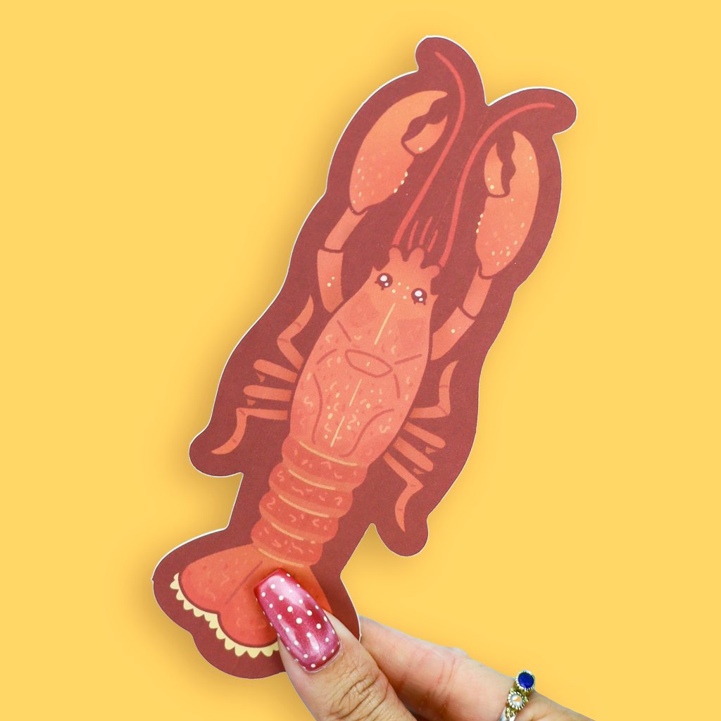 Lobster Die Cut Dual Sided Bookmark
