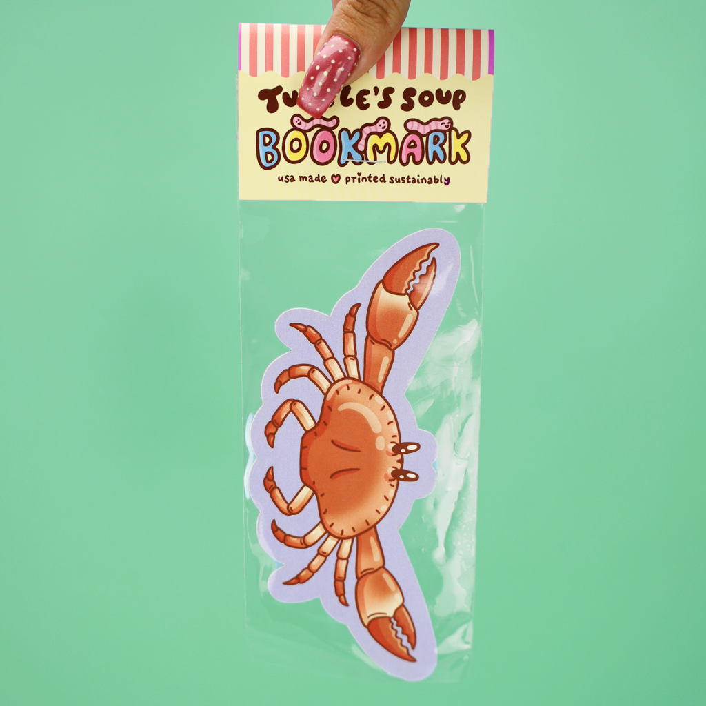 Crab Die Cut Bookmark Double Sided