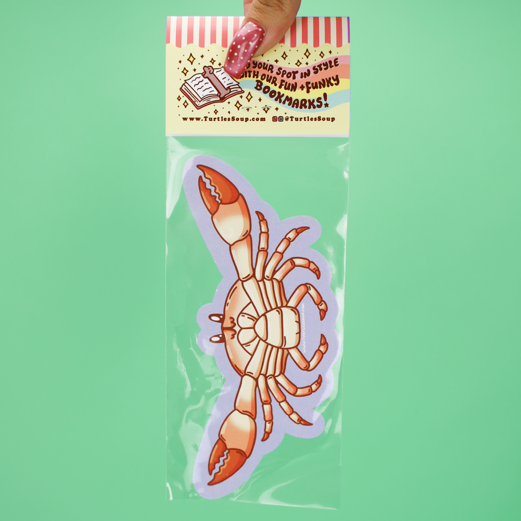 Crab Die Cut Bookmark Double Sided