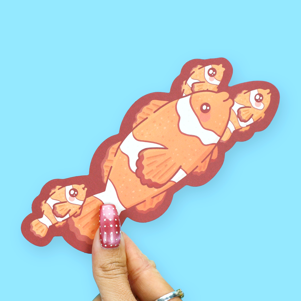 Clownfish Die Cut Bookmark Double Sided