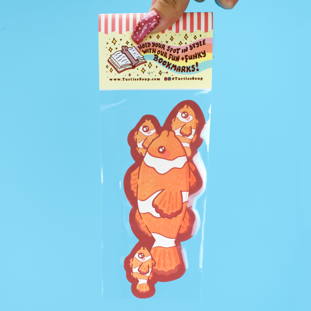 Clownfish Die Cut Bookmark Double Sided