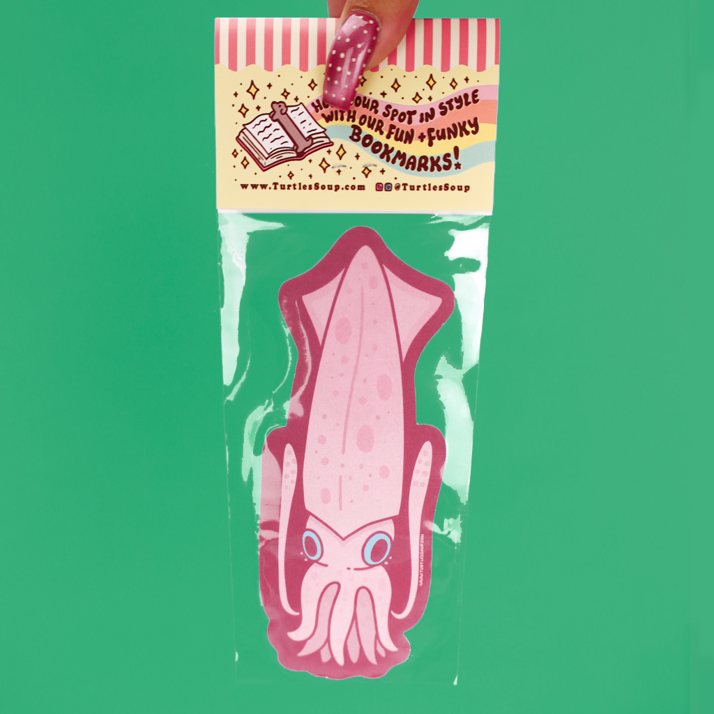 Squid Dual Sided Die Cut Bookmark