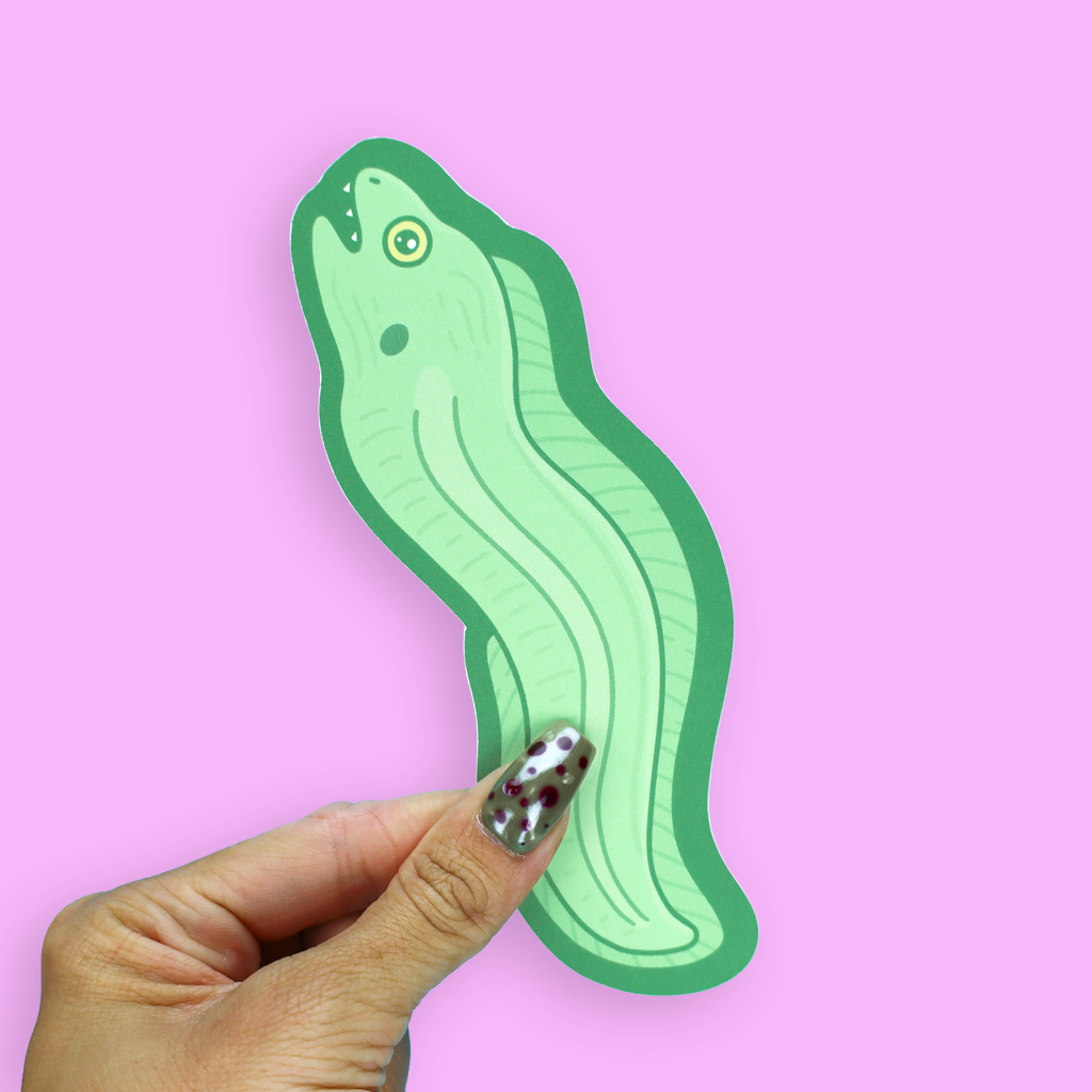 Moray Eel  Dual Sided Die Cut Bookmark