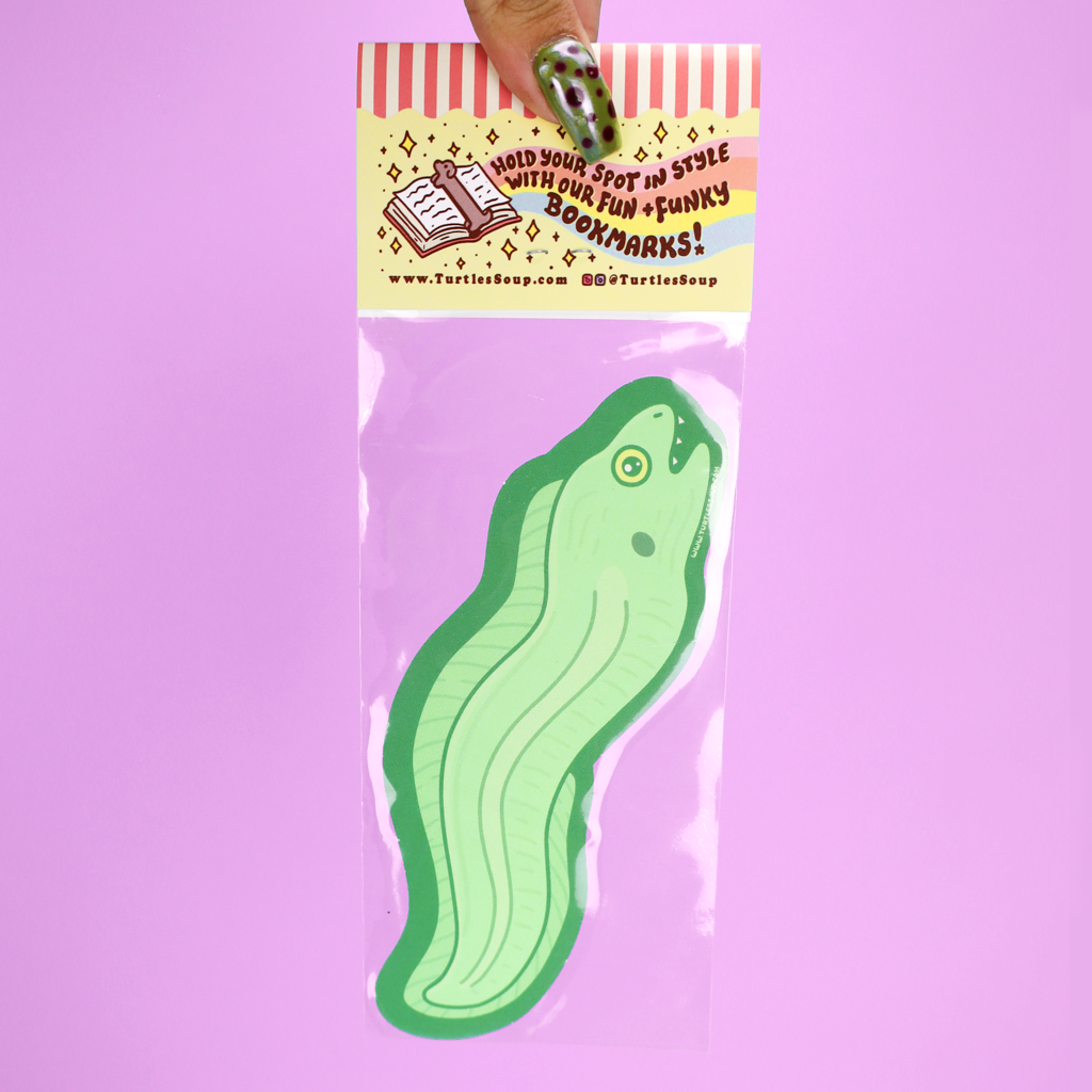 Moray Eel  Dual Sided Die Cut Bookmark