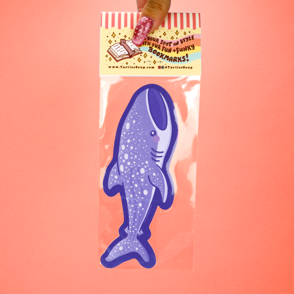 Whale Shark Dual Sided Die Cut Bookmark
