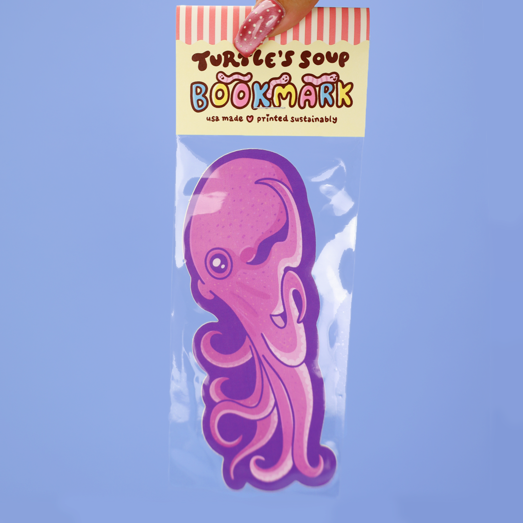 Octopus Dual Sided Die Cut Bookmark