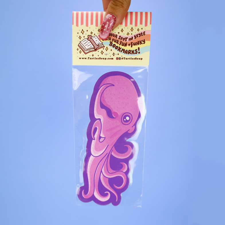 Octopus Dual Sided Die Cut Bookmark