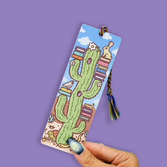 Desert Animals & Book Stack Design Southwest Nature Tasseled Bookmark