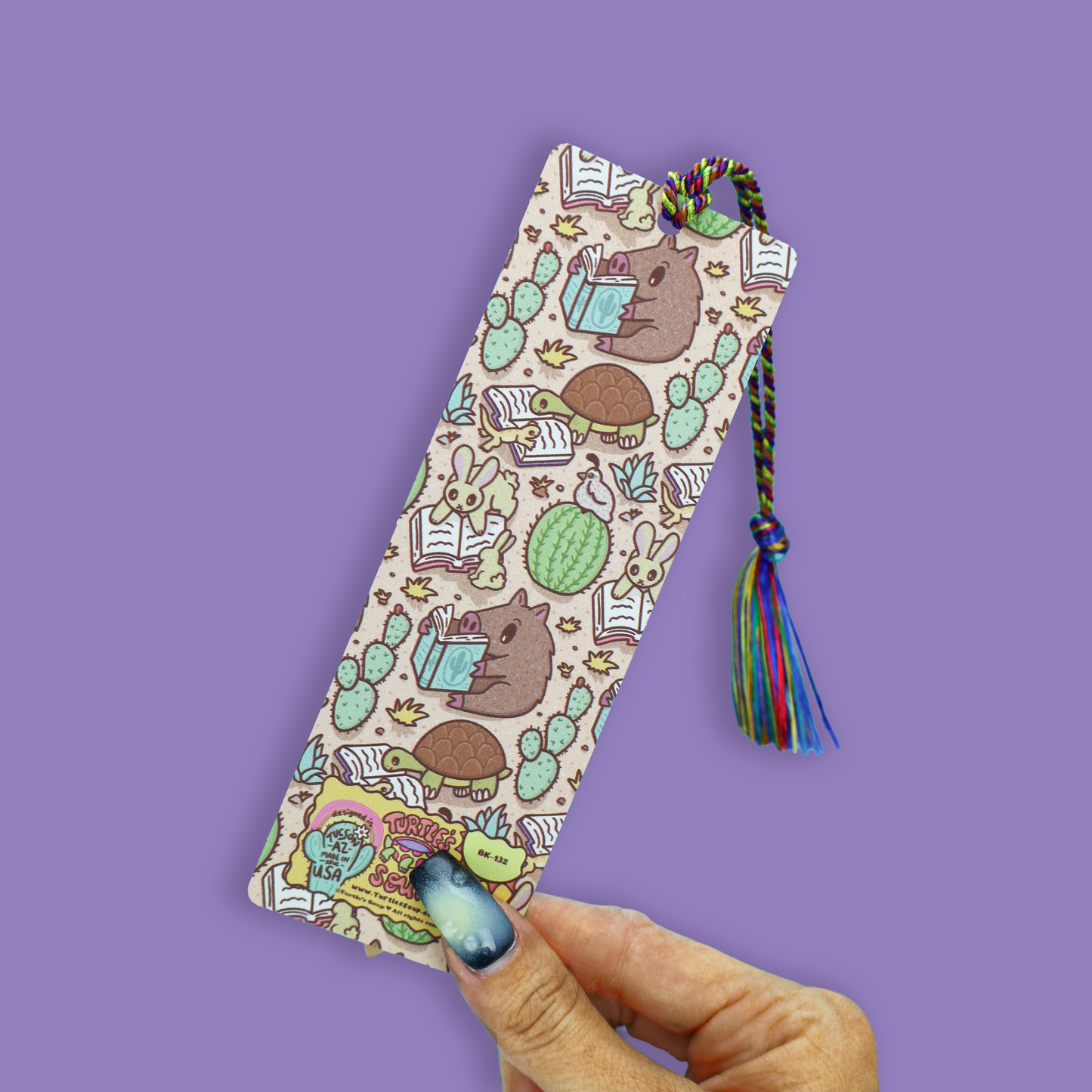 Desert Animals & Book Stack Design Southwest Nature Tasseled Bookmark