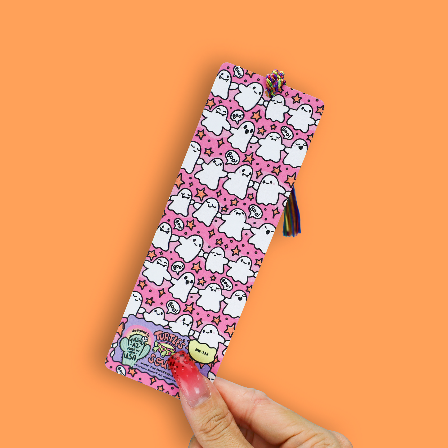 This is a Spooktacularly Good Boook Ghost Halloween Tasseled Bookmark