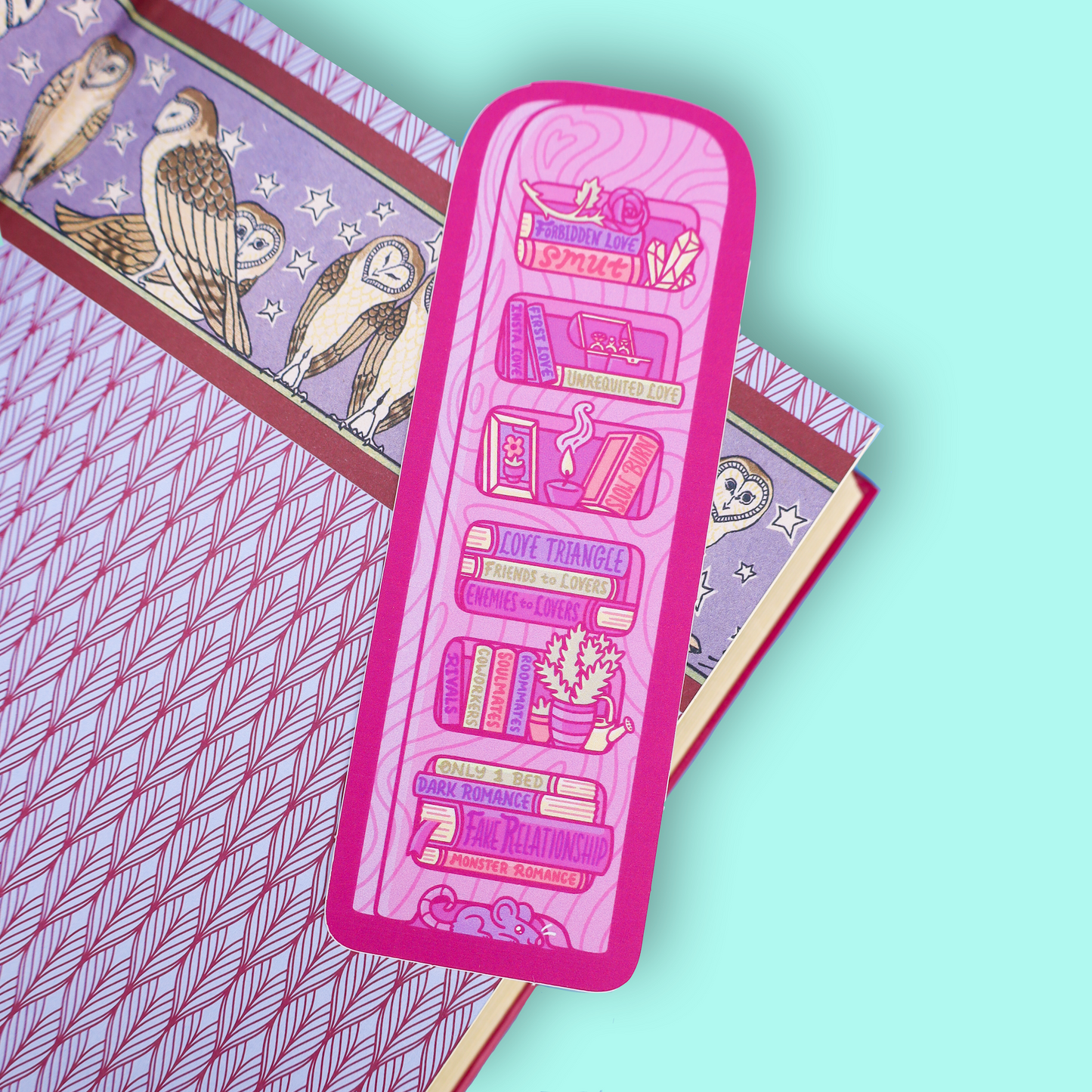 Romance Bookish Tropes Bookshelf Bookmark