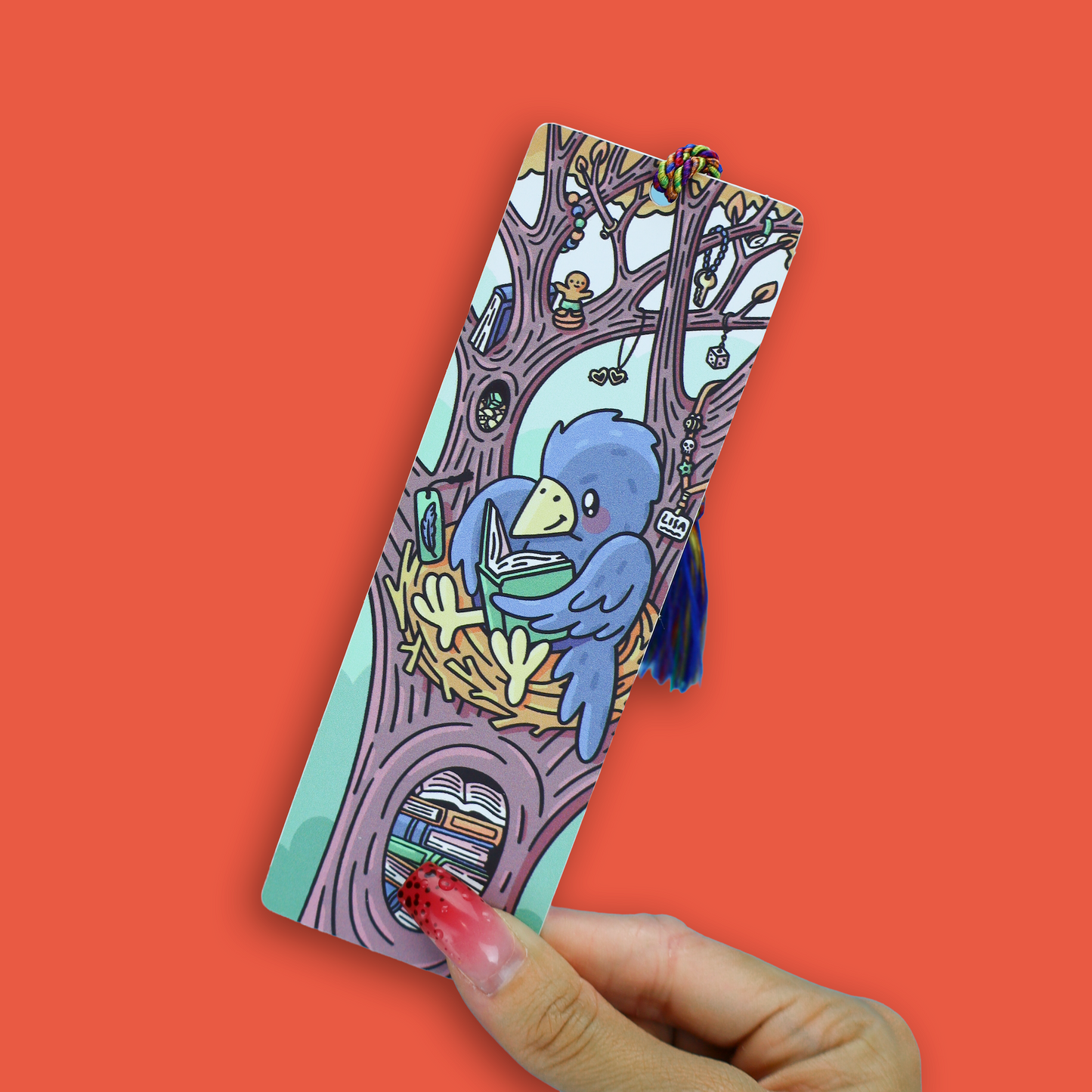 Crow Book Collector and Trinkets Tasseled Bookmark