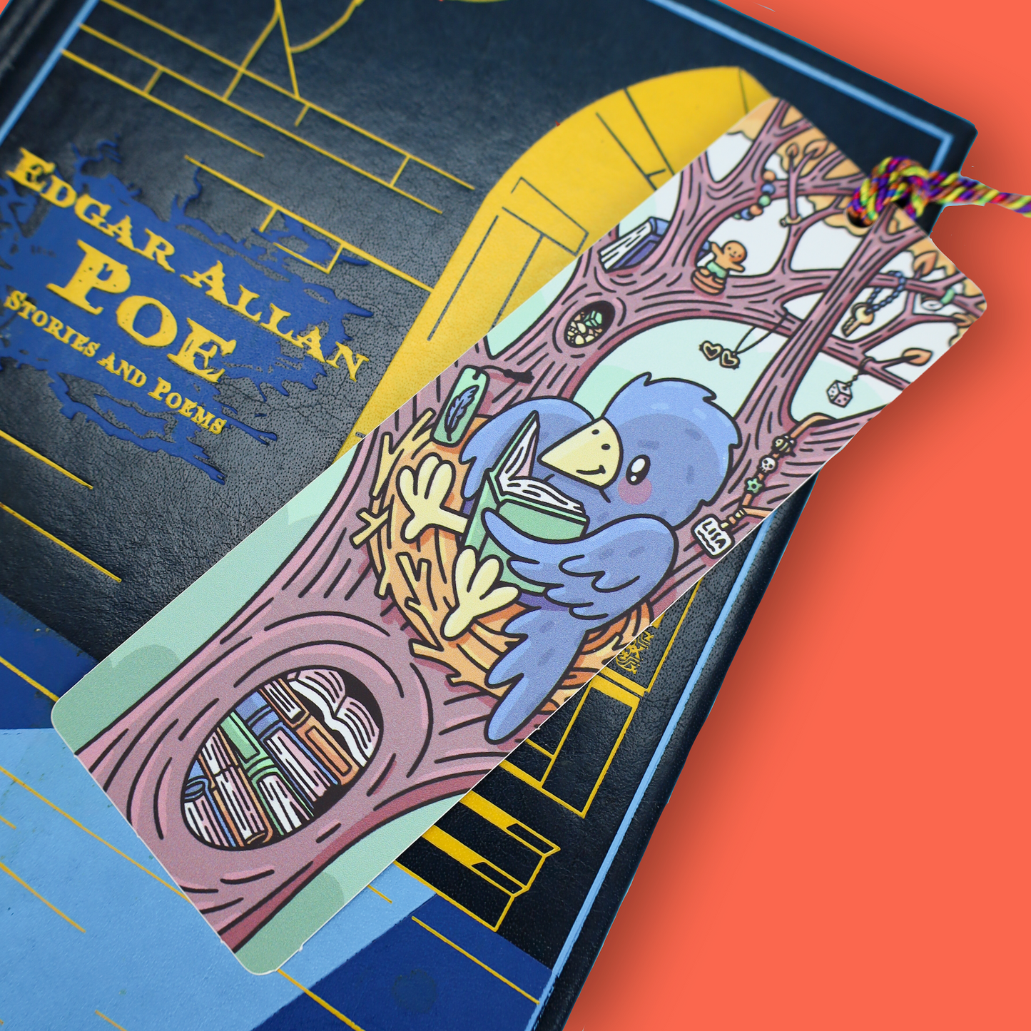 Crow Book Collector and Trinkets Tasseled Bookmark