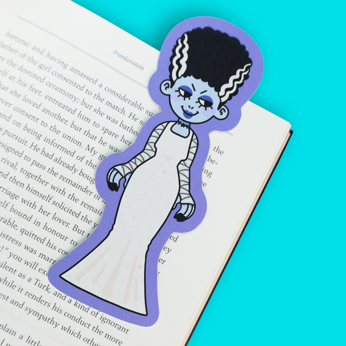 Spooky Patchwork Monster Bride Reversible Bookmark