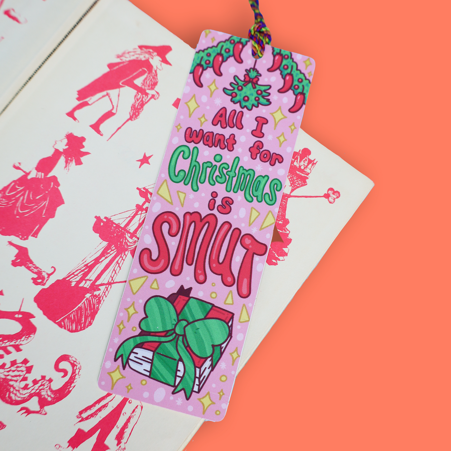 All I Want for Christmas Is Smut Spicy Romance Tasseled Bookmark