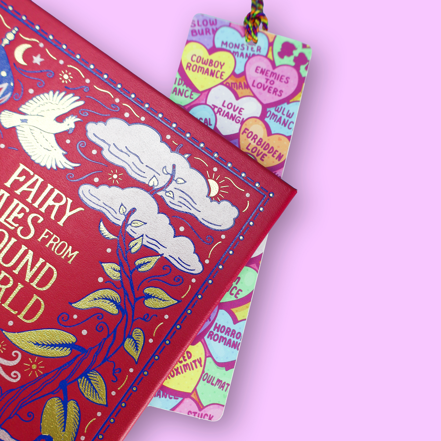 Candy Hearts Bookish Romance Tropes Tasseled Bookmark