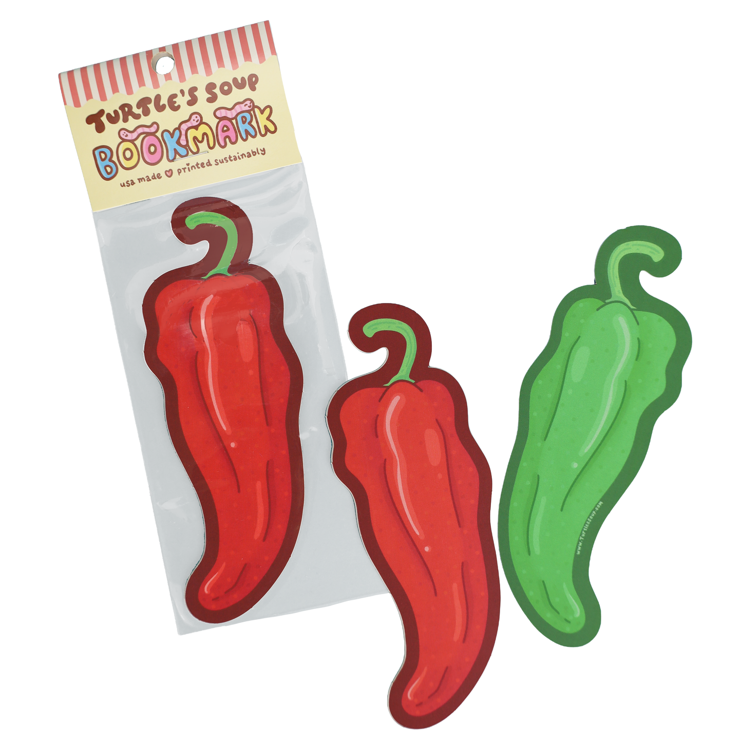Romance Chili Pepper Spicy Reversible Bookmark