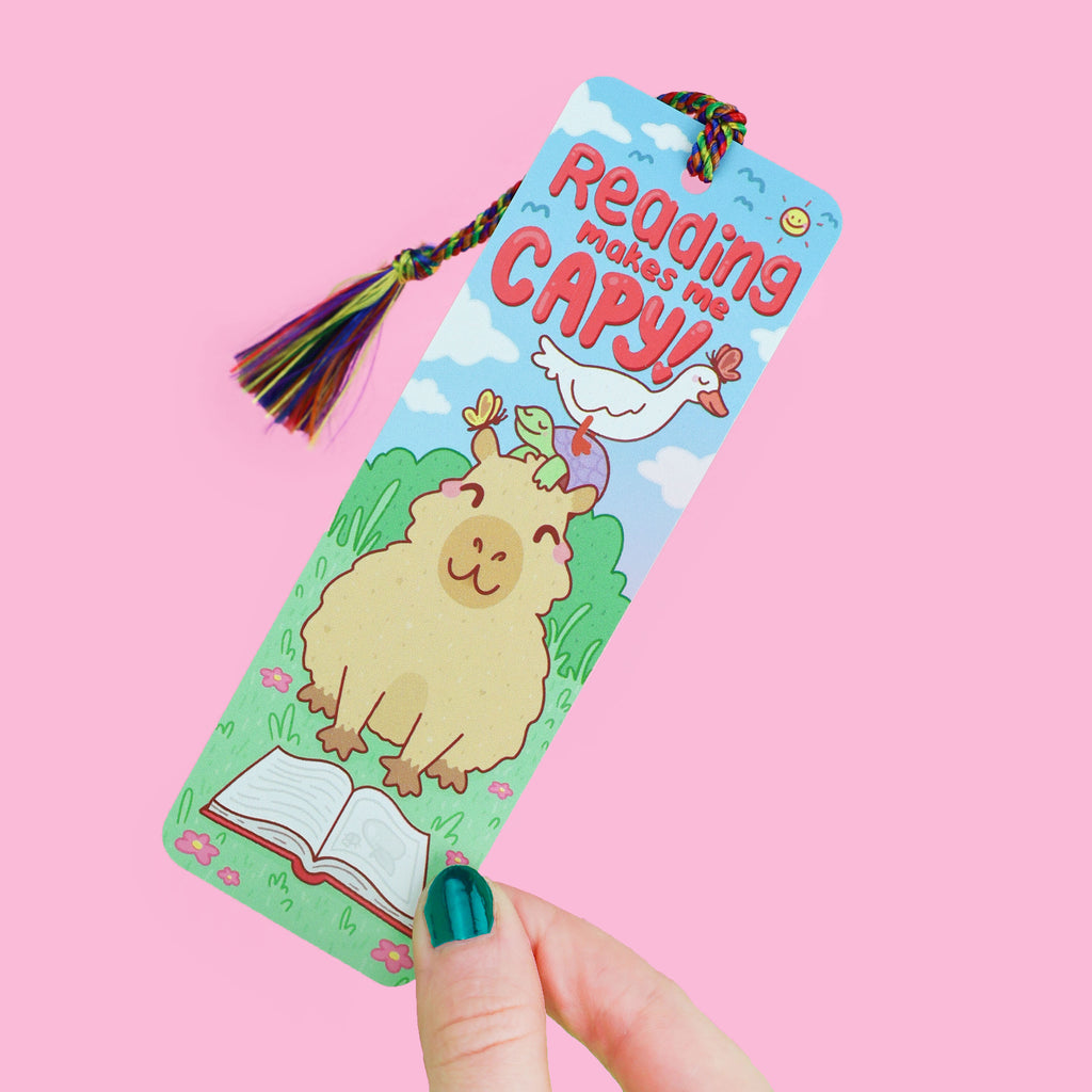 Reading Makes Me Capy Capybara Bookmark With Tassel