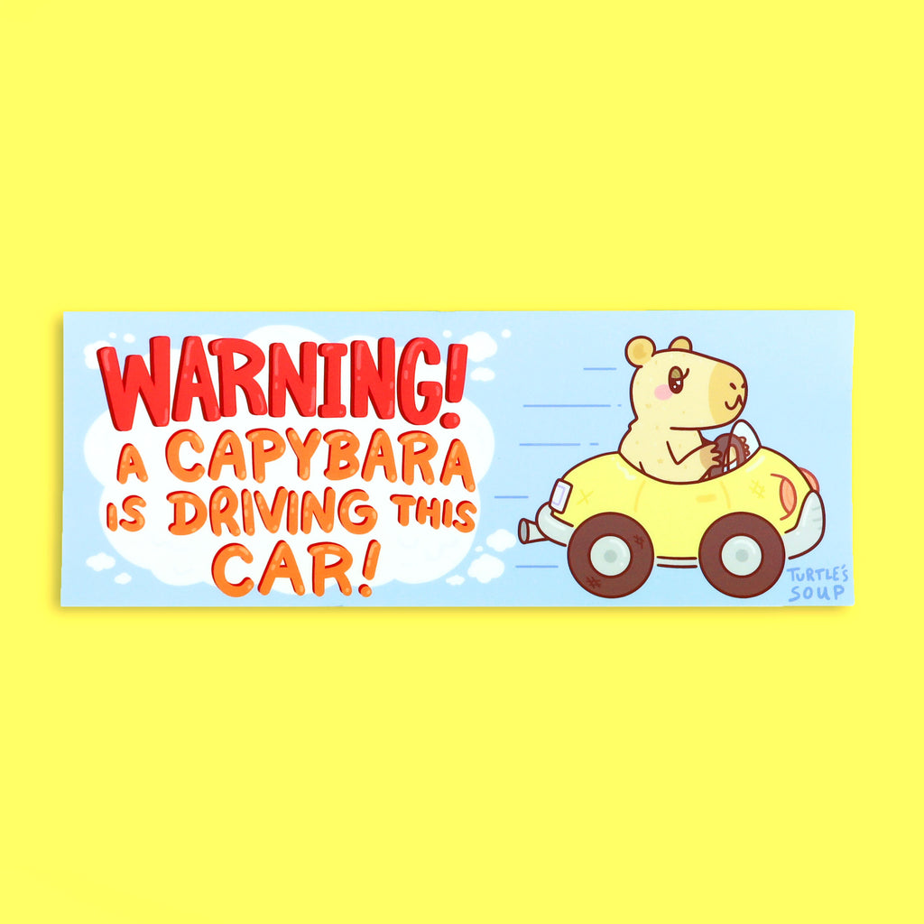 warning capybara driver sticker