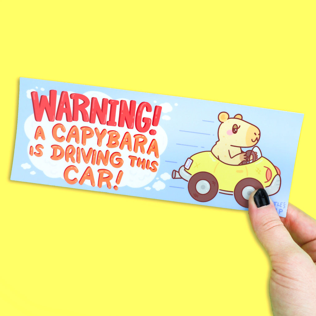 warning capybara driver sticker