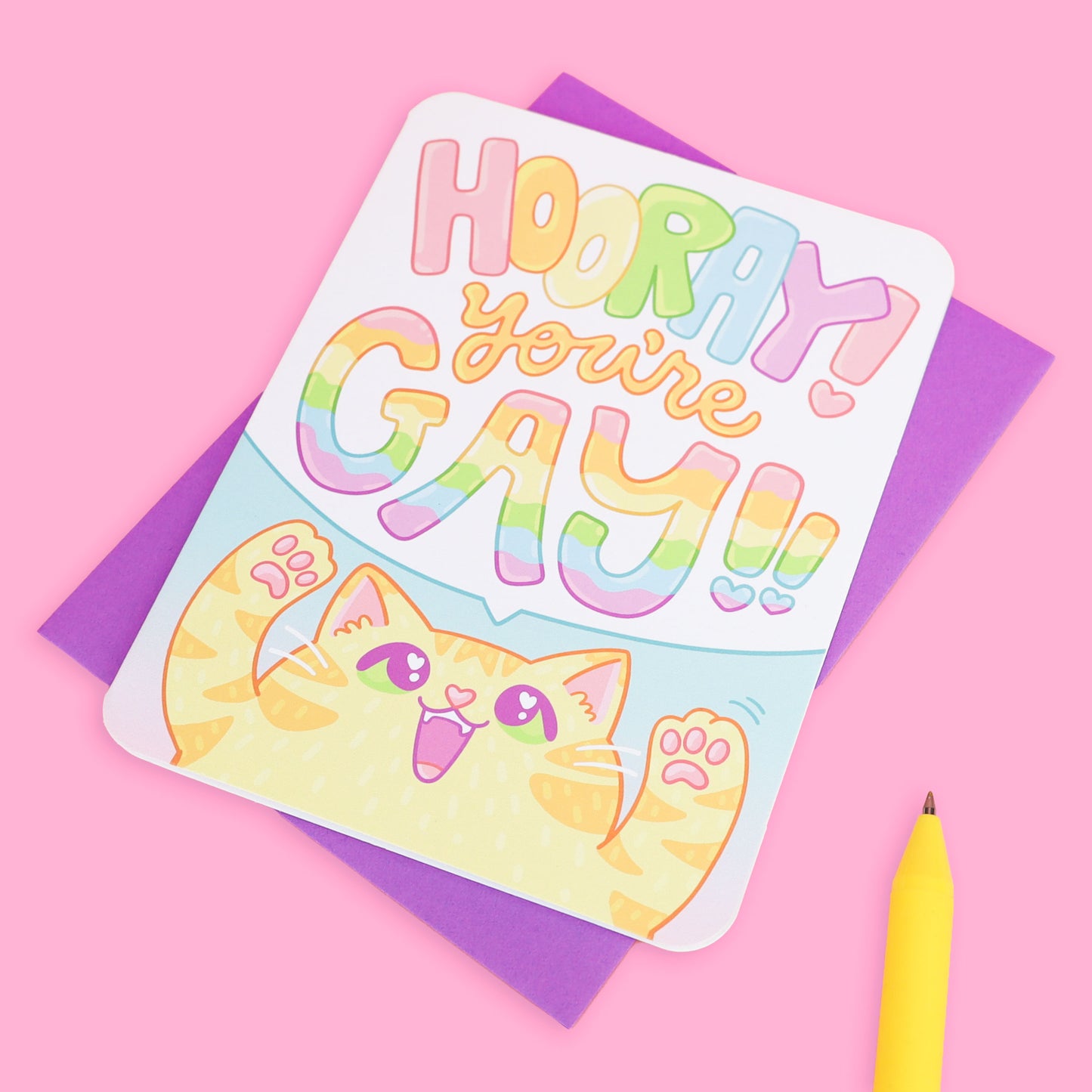 Hooray You’re Gay Kitty Pride Month Card