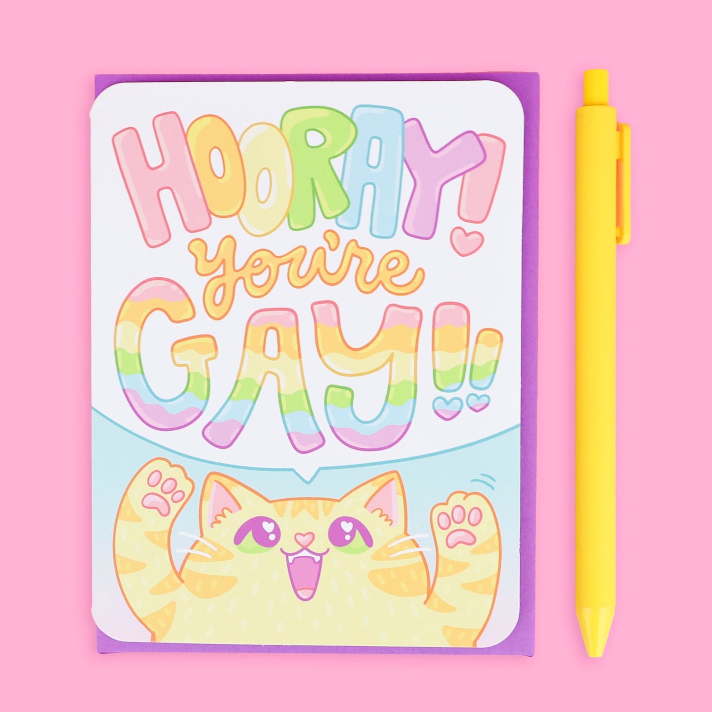 Hooray You’re Gay Kitty Pride Month Card