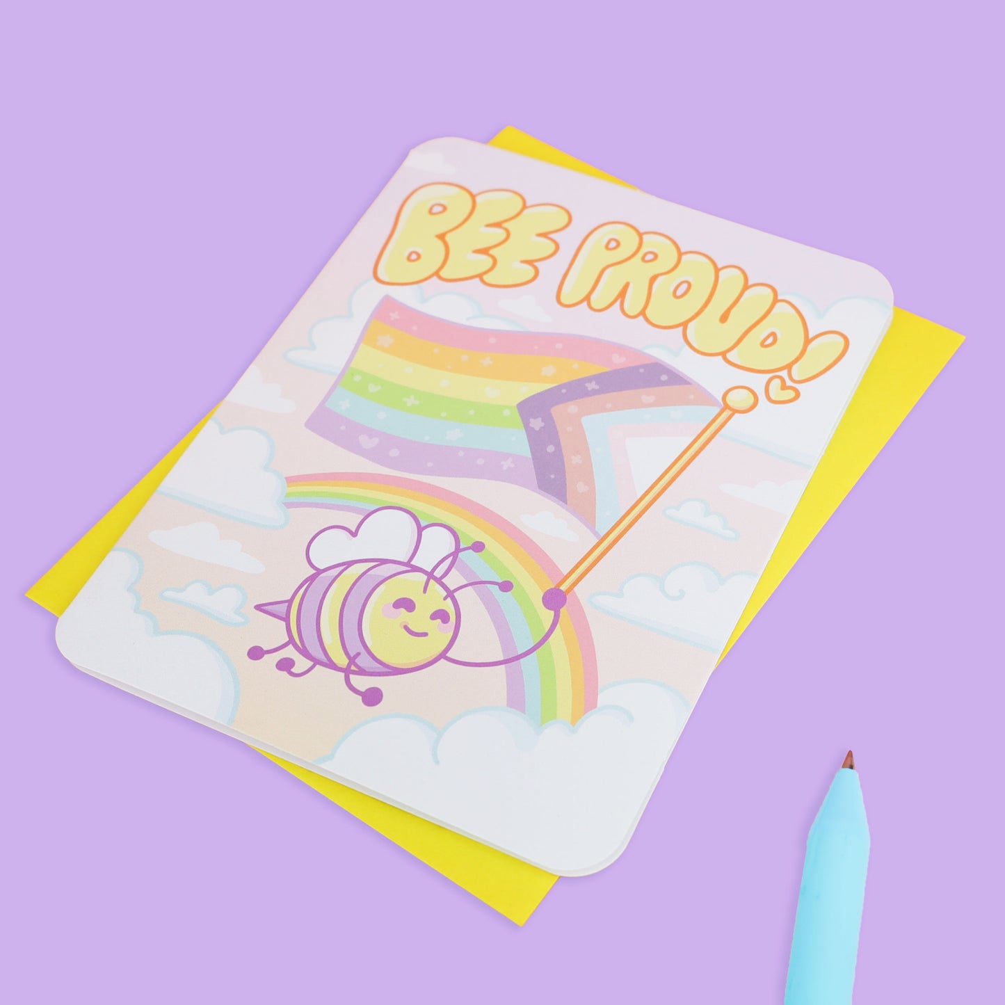 Bee Proud Rainbow Bee Pride Month Card