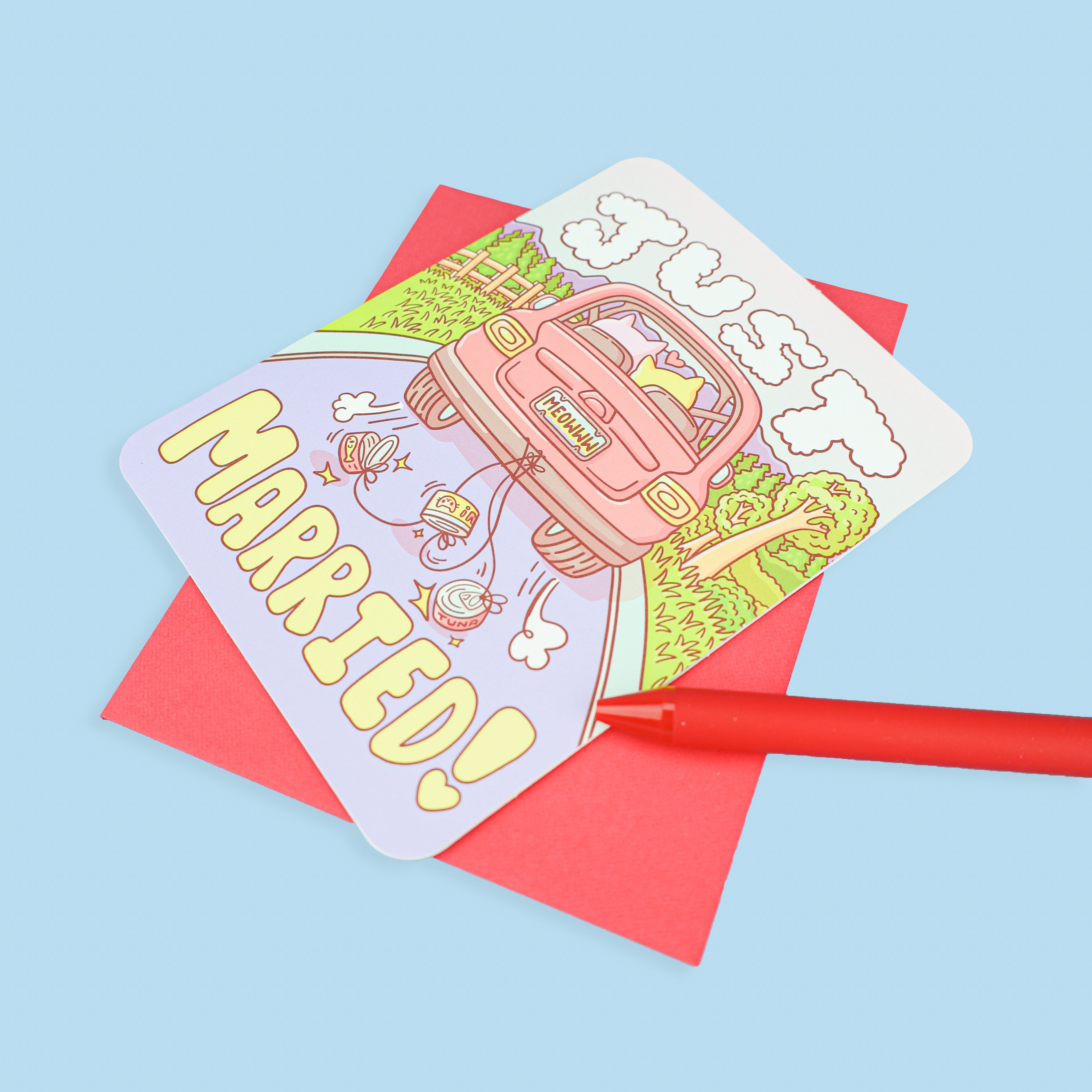 Just Married Kitties Wedding Card – Turtle's Soup