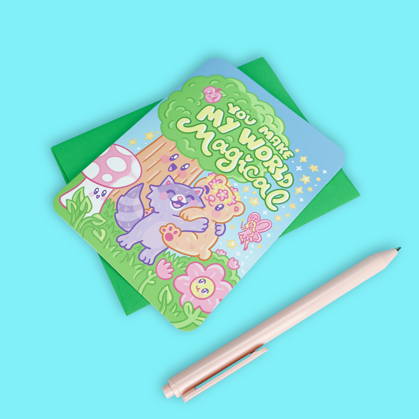 You Make My World Magical Woodland Animals Friendship Greeting Card
