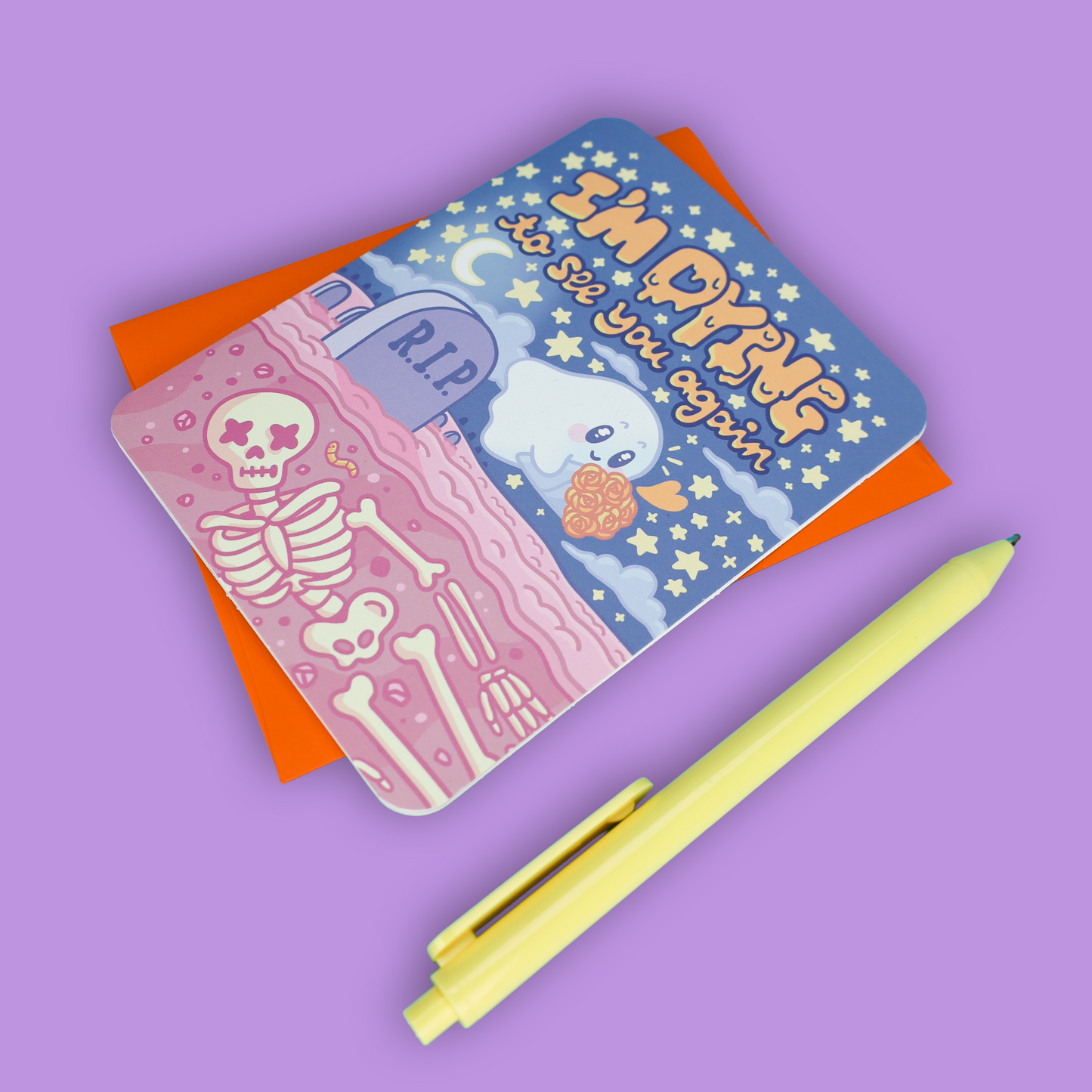 I'm Dying to See You Again Ghost Graveyard Halloween Miss You Greeting Card