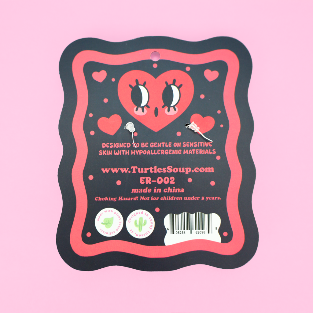 Cute Surprised Heart Valentine's Day Dangle Earrings