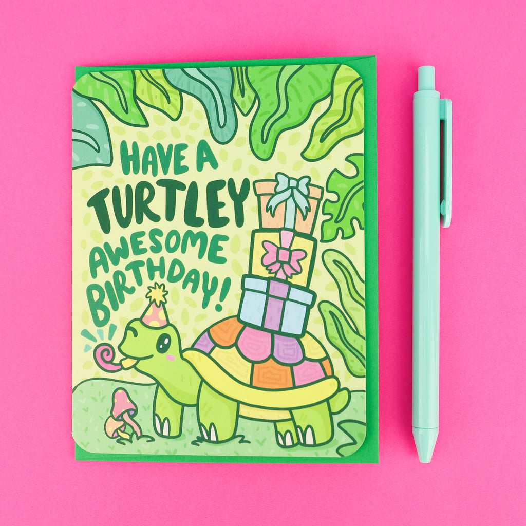 Turtley Awesome Turtle Birthday Card
