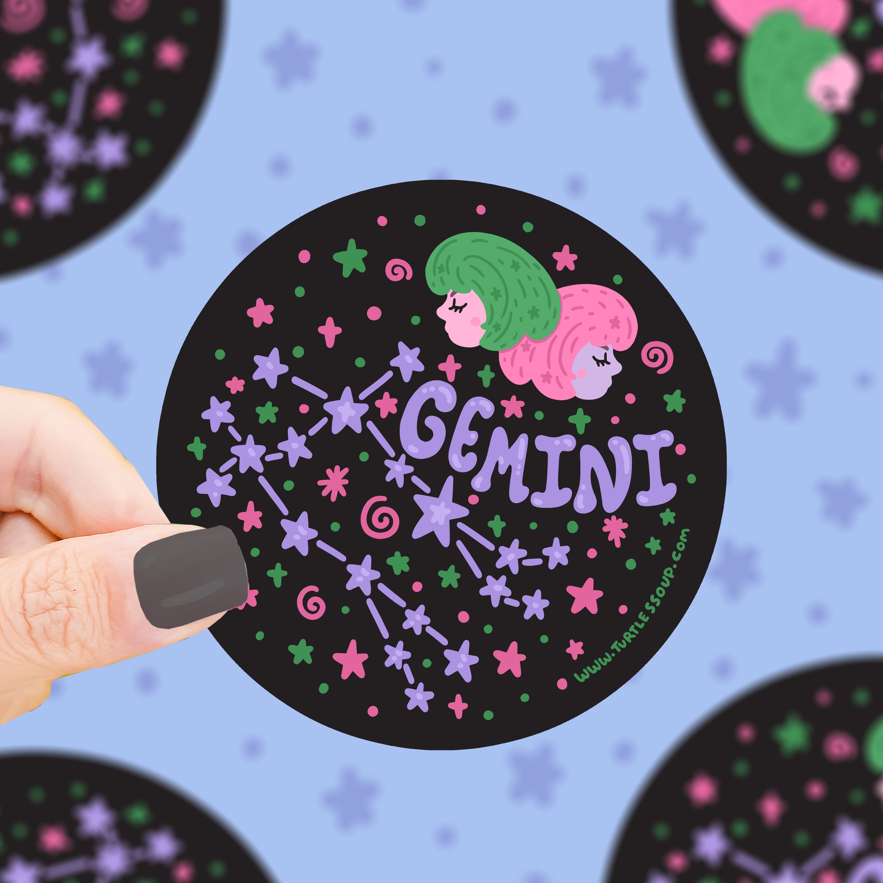 Gemini Constellation Zodiac Holographic Vinyl Sticker – Turtle's Soup