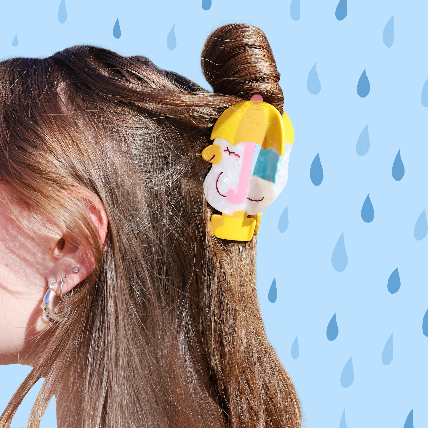 Goose and Umbrella Hair Claw