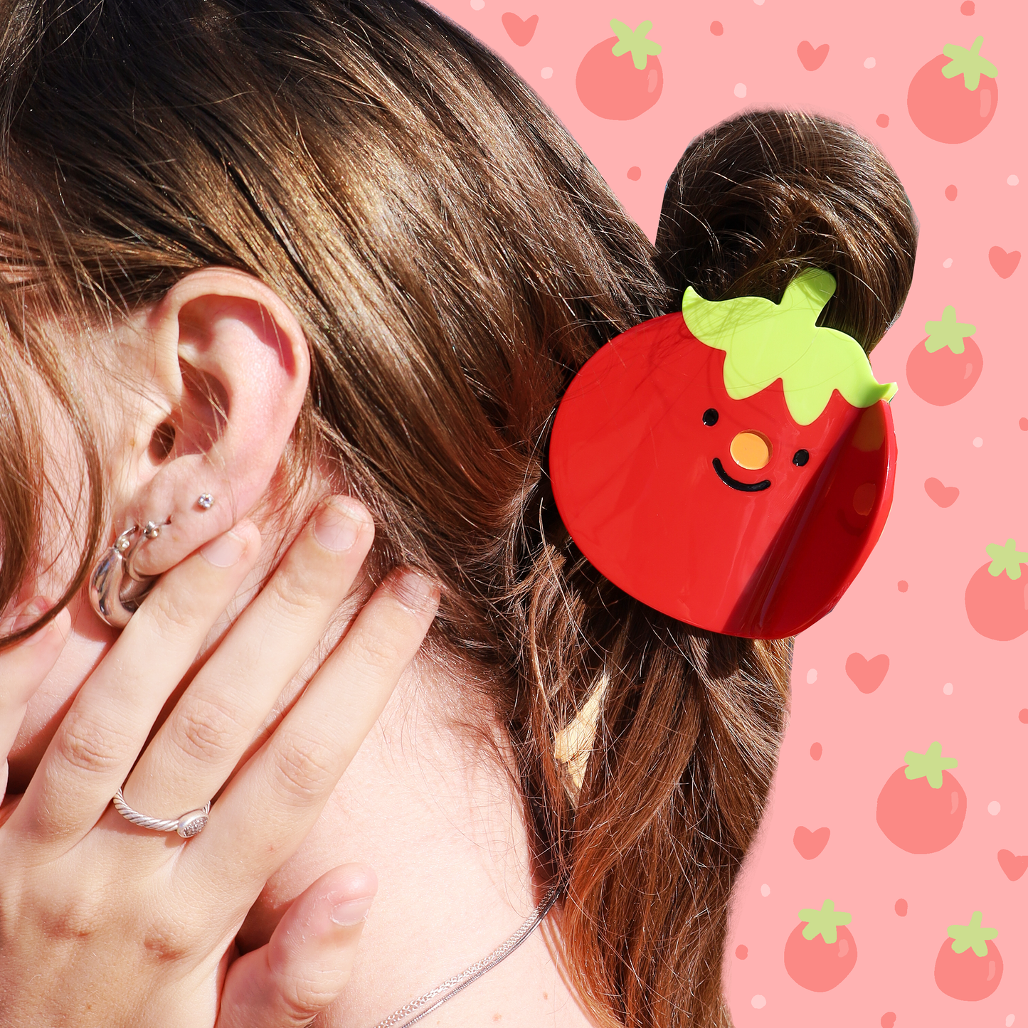 Smiling Tomato Hair Claw