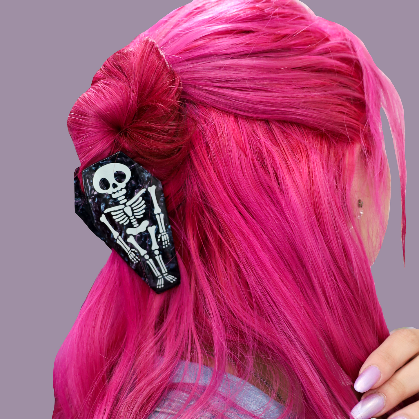 Gothic Coffin Clip Skeleton Halloween Hair Claw