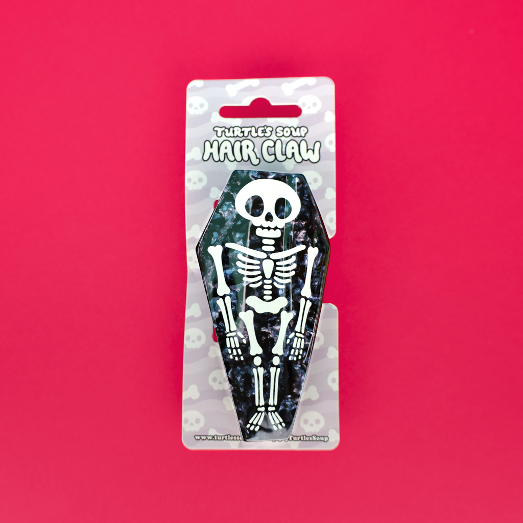 Gothic Coffin Clip Skeleton Halloween Hair Claw