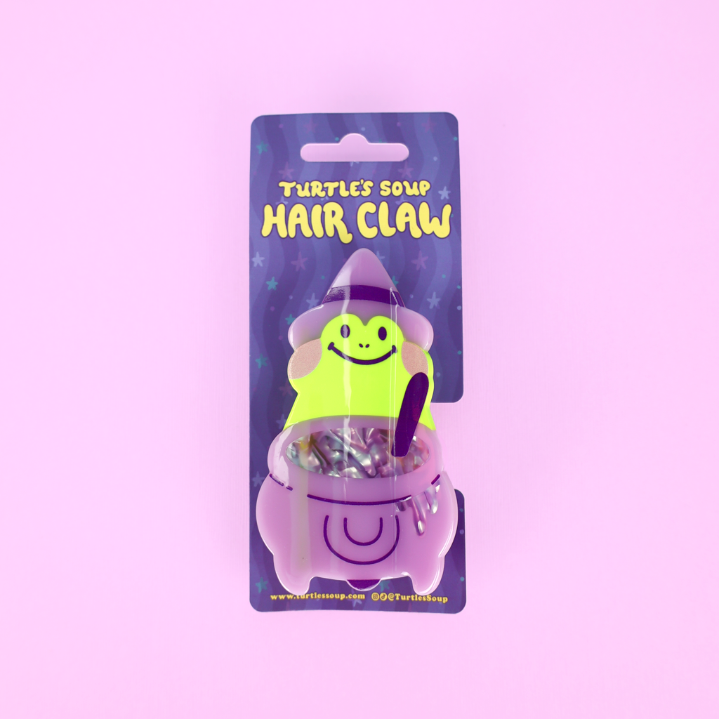 Spooky Cauldron Witch Frog Halloween Hair Claw